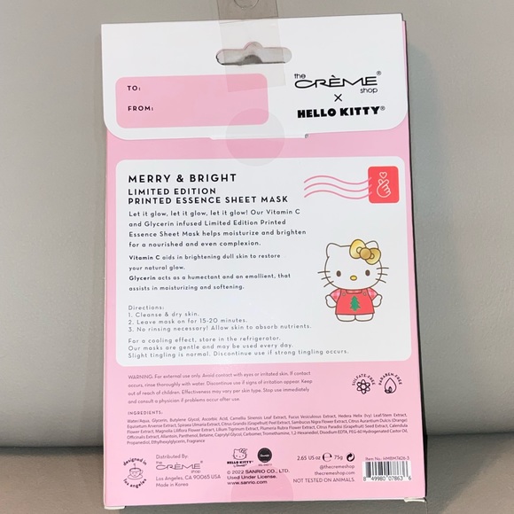 Hello Kitty Merry & Bright essence Sheet Masks (pack of 3 masks) - Picture 3 of 3